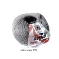 Włóczka wełniana z lnem KOSMO produkcji Opus Natura     - motek 50 g / 200 m / wełna 80 % + 20 % len - na druty 3-4 kolor szary