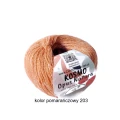 Włóczka wełniana z lnem KOSMO produkcji Opus Natura     - motek 50 g / 200 m / wełna 80 % + 20 % len     - na druty 3-4 kolor pomaranczowy