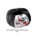 Włóczka wełniana z lnem KOSMO produkcji Opus Natura     - motek 50 g / 200 m / wełna 80 % + 20 % len     - na druty 3-4   kolor ciemno szary (czarny?)