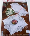 Serwetka do haftu hardanger i haftu płaskiego z perłówką dmc w kolorze białym, kremowym i szarym, igłą, z diagramem wzoru w kolorze czarno-białym. - rozmiar serwetki 40 cm x 40 cm